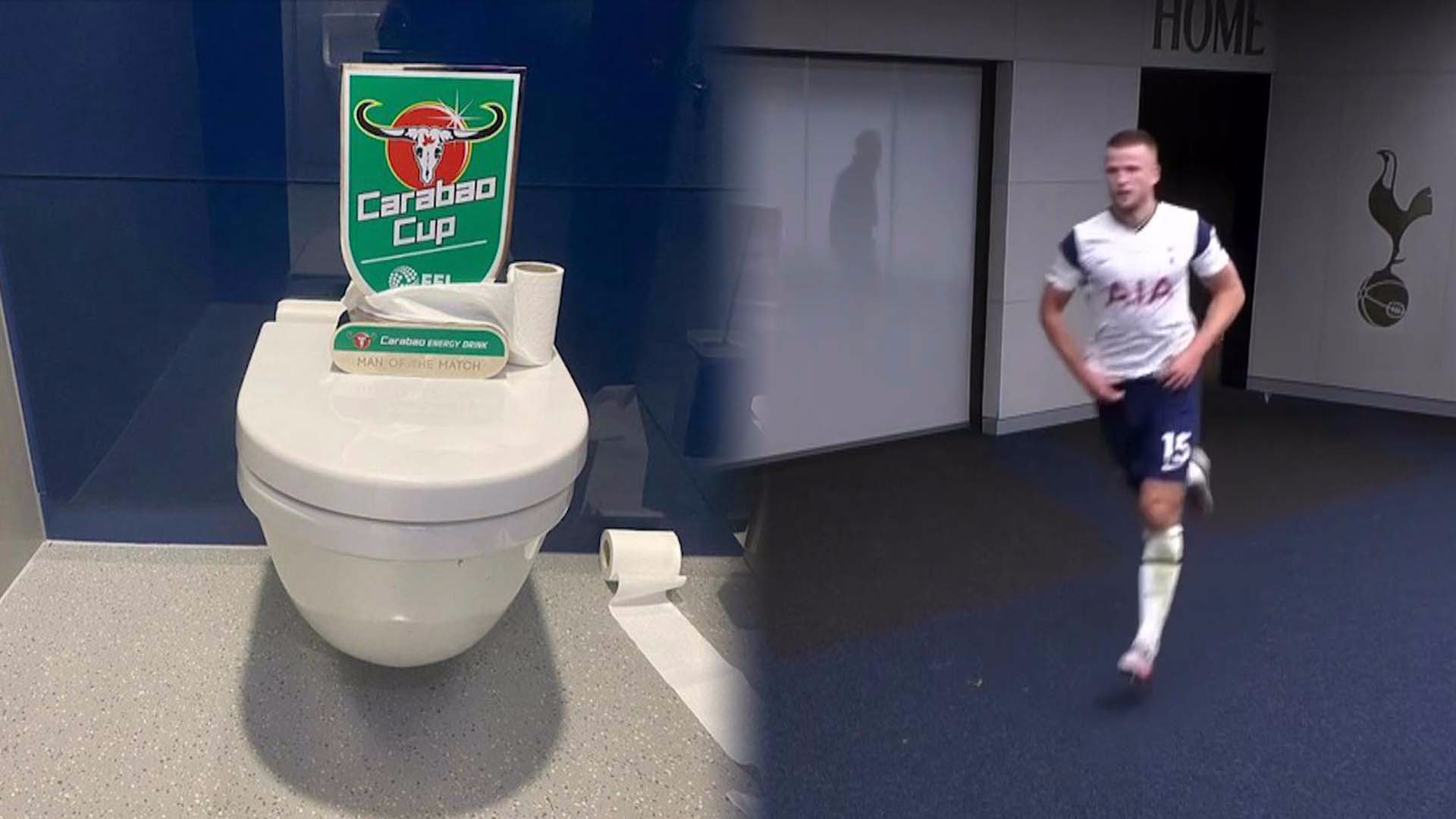Eric Dier ăn mừng giải Cầu thủ xuất sắc nhất trận theo cách đặc biệt. Ảnh: TVNZ