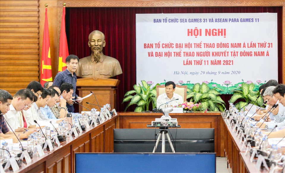 Hội nghị lần thứ nhất của Ban tổ chức SEA Games 31 và ASEAN Para Games 11 tại Hà Nội. Ảnh: Bùi Lượng