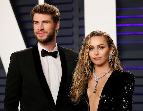 Miley Cyrus - Liam Hemsworth. Ảnh: Chụp màn hình