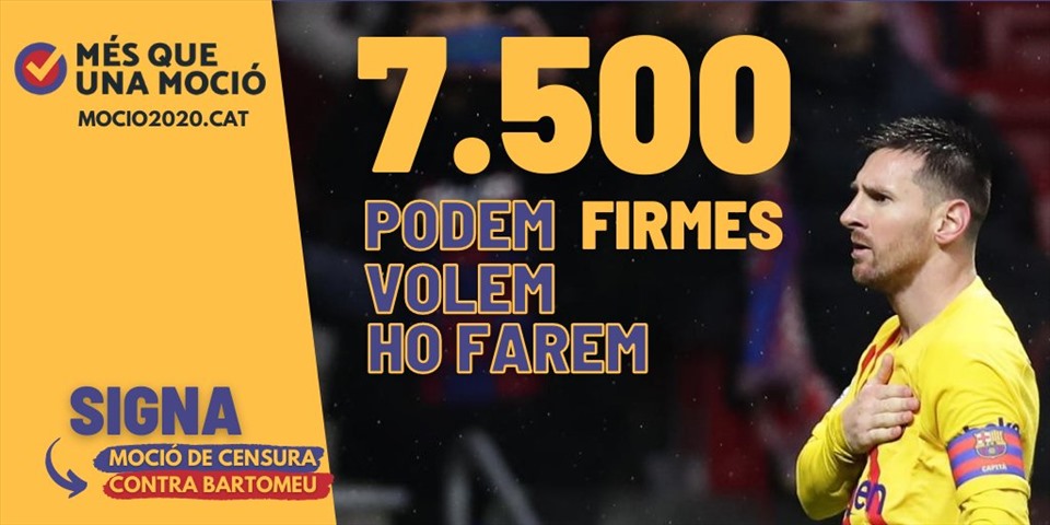Chiến dịch chống Bartomeu đã có 7.500 chữ ký. Ảnh: Twitter