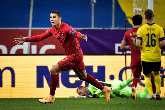 Ronaldo đã tỏa sáng với cú đúp vào lưới tuyển Thụy Điển. Ảnh: Getty