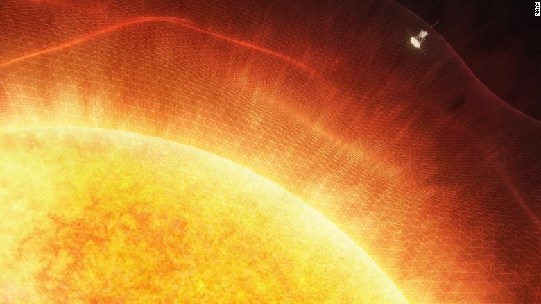 Tàu vũ trụ The Parker Solar Probe  “chạm tới Mặt trời“. Ảnh: NASA