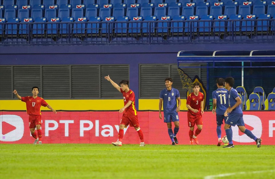 U23 Việt Nam trong chiến thắng trước U23 Thái Lan. Ảnh: VFF