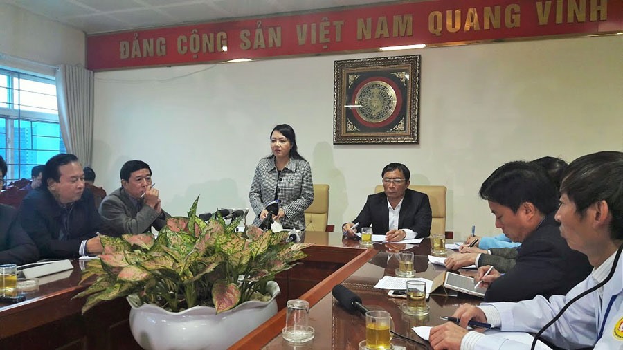 Bộ trưởng Bộ Y tế tại buổi làm việc chiều 21.11. Ảnh: THÙY LINH