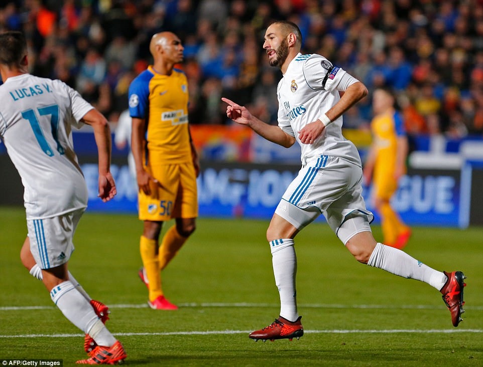 Benzema đã giải được cơn khát bàn thắng. Ảnh: Getty.