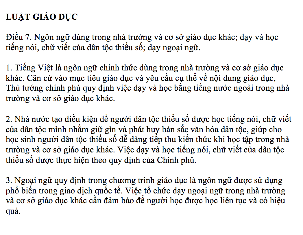 Bản chuẩn tiếng Việt.