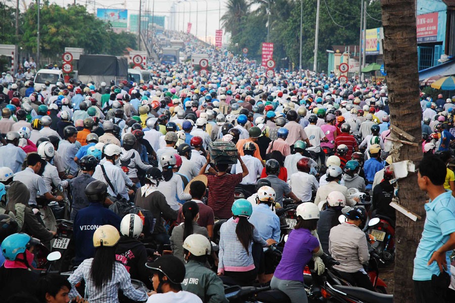 Cảnh kẹt xe tại TP.Hồ Chí Minh. Điều này cần phải giải quyết cấp bách khi muốn trở thành TP thông minh.Ảnh: T.L