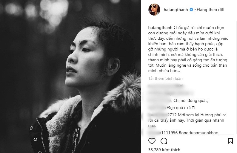 Tăng Thanh Hà trải lòng trên trang cá nhân