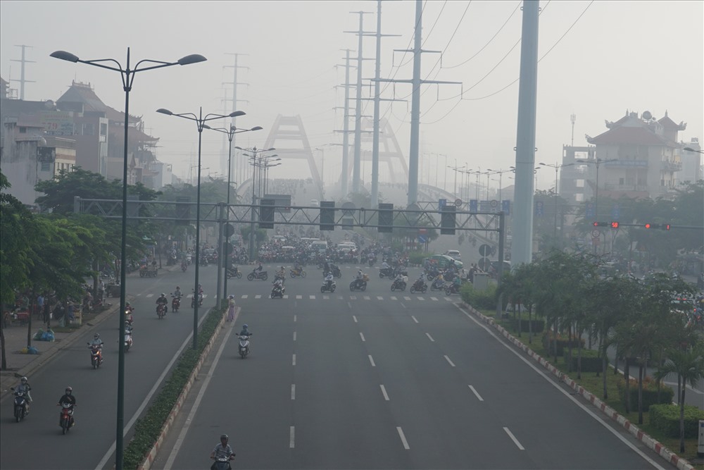 Khu vực cầu Bình Lợi (Q.Thủ Đức và Bình Thạnh) sáng nay. Ảnh: M.Q