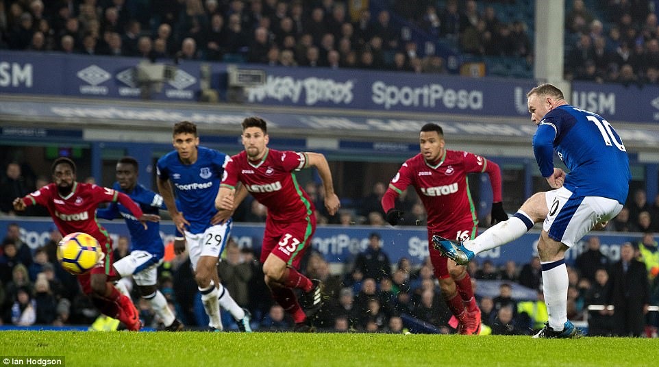 Rooney liên tiếp ghi bàn. Ảnh: Daily Mail.
