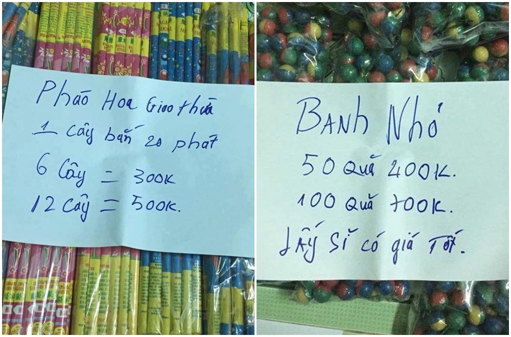 Pháo lậu bán tràn lan trên mạng xã hội.