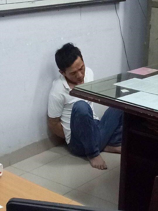 Đối tượng Tâm đang bị tạm giữ tại cơ quan công an để làm rõ hành vi có hay không bắt cóc cháu trai. Ảnh: CTV