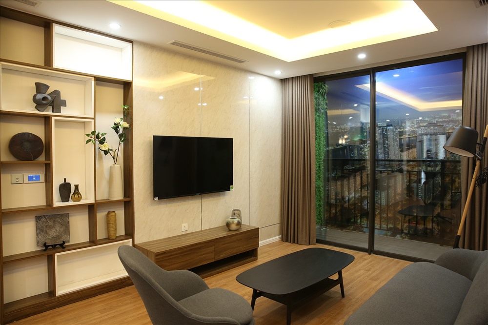 Một góc phòng khách trong căn hộ mẫu Hinode City