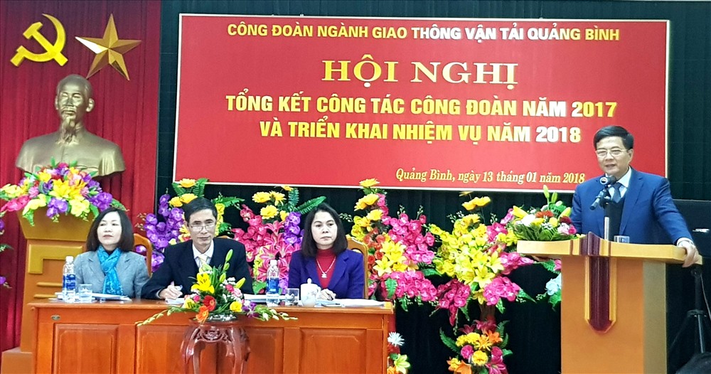 Ông Phạm Quang Hải - GĐ Sở GTVT Quảng Bình - đánh giá cao những nỗ lực và hoạt động CĐ ngành thời gian qua. Ảnh: Lê Phi Long