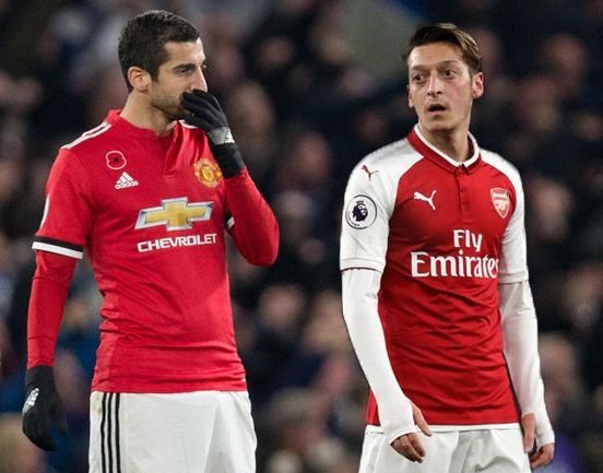 Mkhitaryan và Ozil có thể hoán đổi vị trí cho nhau. Ảnh: Getty.