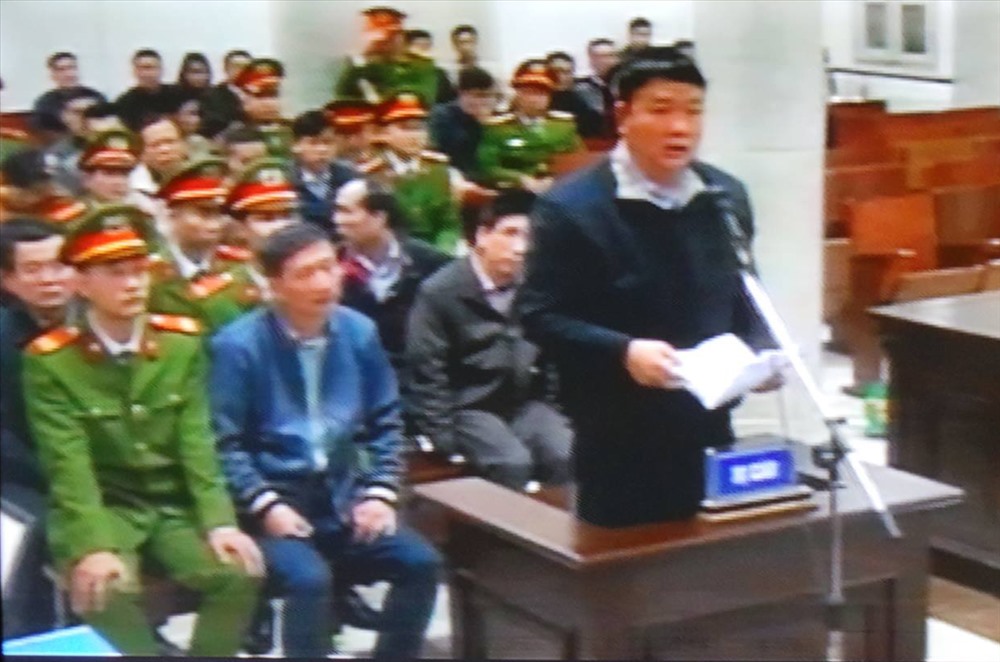 Ông Thăng tại phiên tòa.