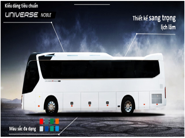 Xe khách 47 chỗ kiểu dáng Universe Noble 47 chỗ