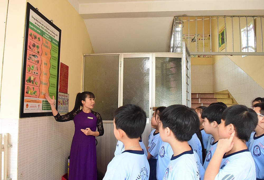 Tìm hiểu kiến thức dinh dưỡng thông qua bộ áp phích.