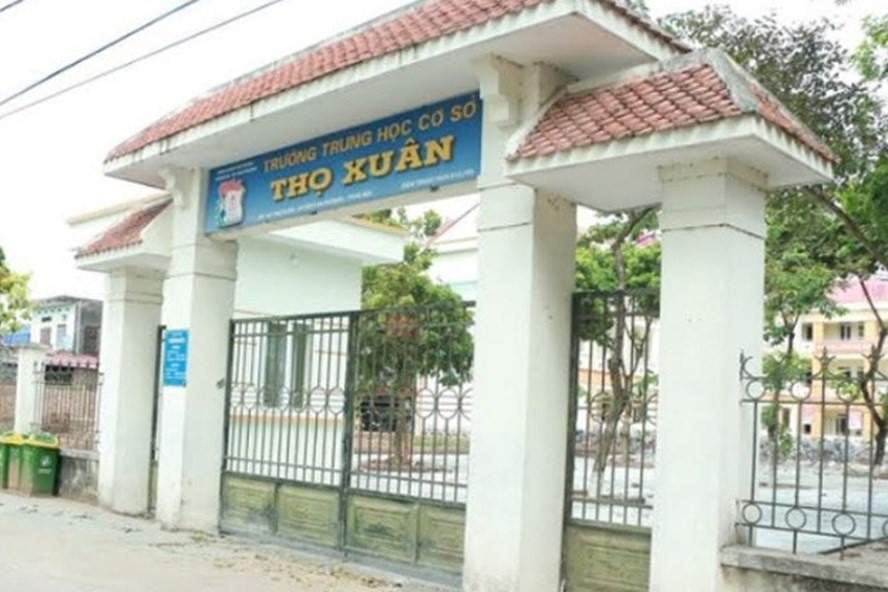 Trường THCS Thọ Xuân - nơi xảy ra sự việc giáo viên bị tố bắt học sinh tát vào mặt nhau vì nói chuyện riêng. Ảnh: Mỹ Hà