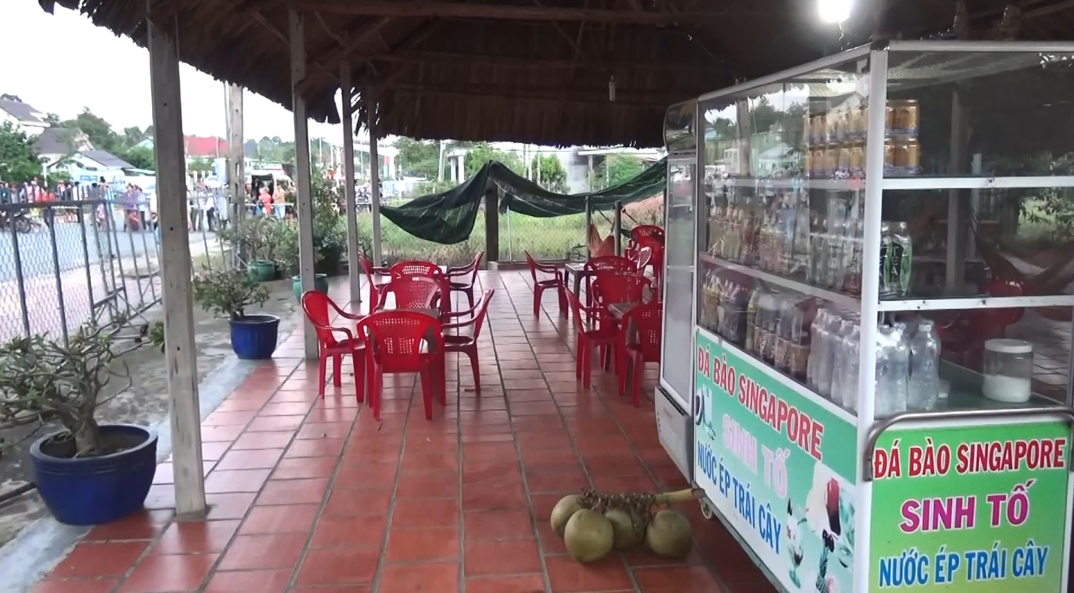 Quán nước xảy ra vụ án.