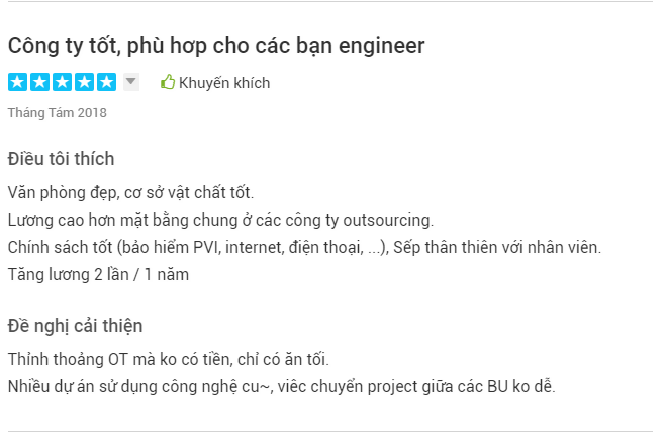 Một review của nhân viên KMS Technology