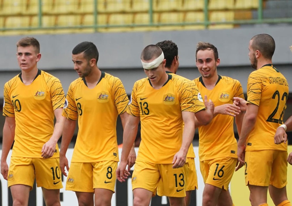 Niềm vui của các cầu thủ U19 Australia.
