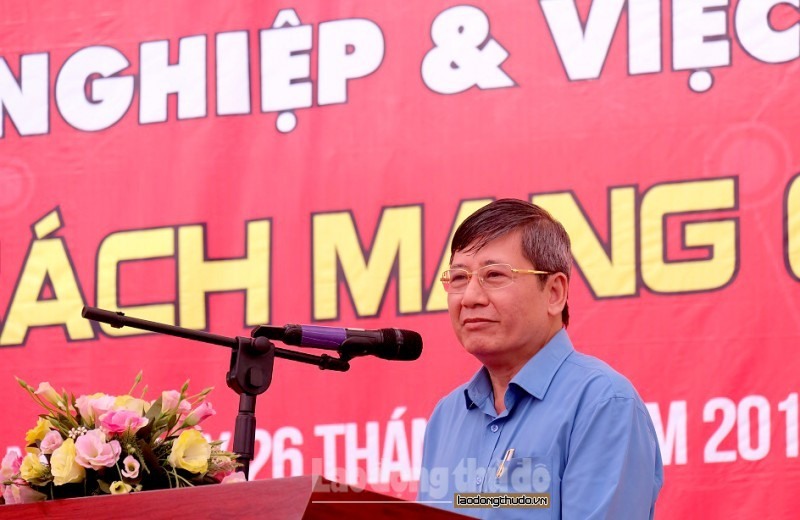 Ã”ng Tráº§n Thanh Háº£i - PhÃ³ Chá»§ tá»‹ch thÆ°á»ng trá»±c Tá»•ng LÄLÄ Viá»‡t Nam phÃ¡t biá»ƒu táº¡i NgÃ y há»™i. áº¢nh LÄTÄ