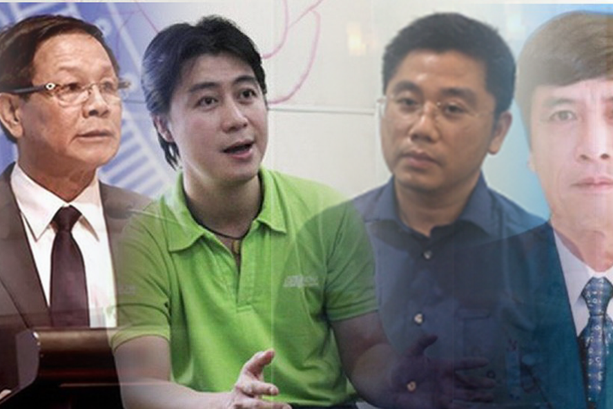 Các đối tượng bị khởi tố và truy tố (từ trái qua) Phan Văn Vĩnh, Phan Sào Nam, Nguyễn Văn Dương và Nguyễn Thanh Hóa.