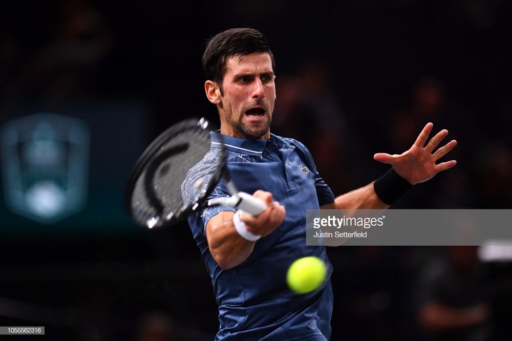 Những cú phải tay của Nole chưa bao giờ hết uy lực. Ảnh: Getty.