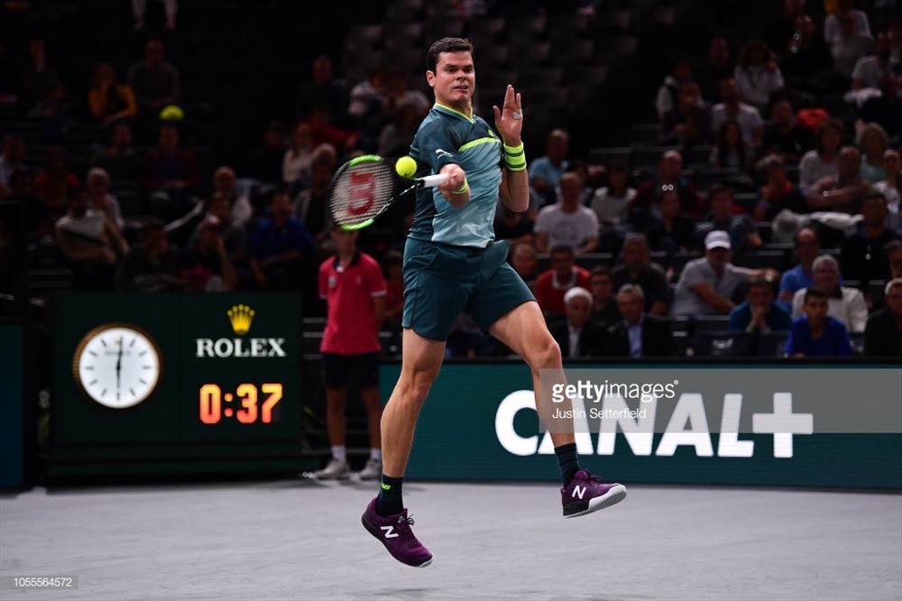 Raonic giành chiến thắng vất vả trước Tsonga sau 3 loạt tie-break. Ảnh: Getty.