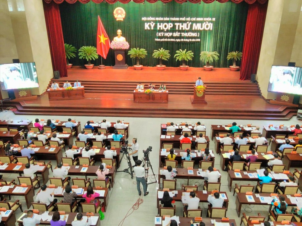 Toàn cảnh kỳ họp thứ 10 HĐND TPHCM khóa IX ngày 8.10. Ảnh: M.Q