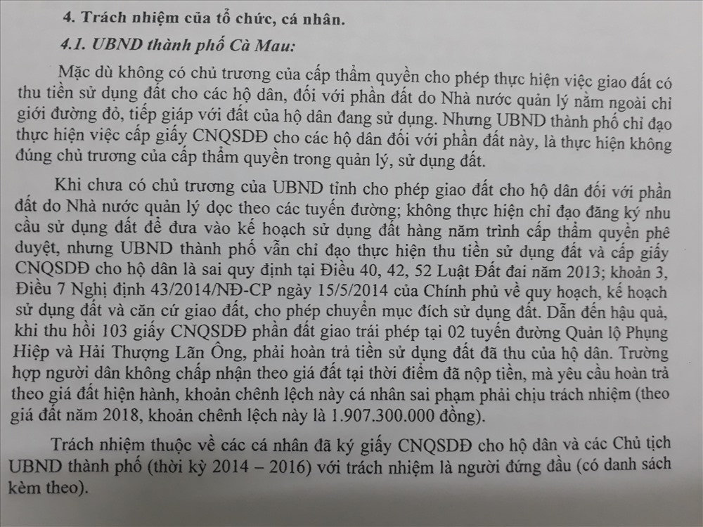 Một phần trang 8 trong KL thanh tra khiến đối tượng bị thanh tra cũng không biết đường khắc phục ( Ảnh Nhật Hồ)