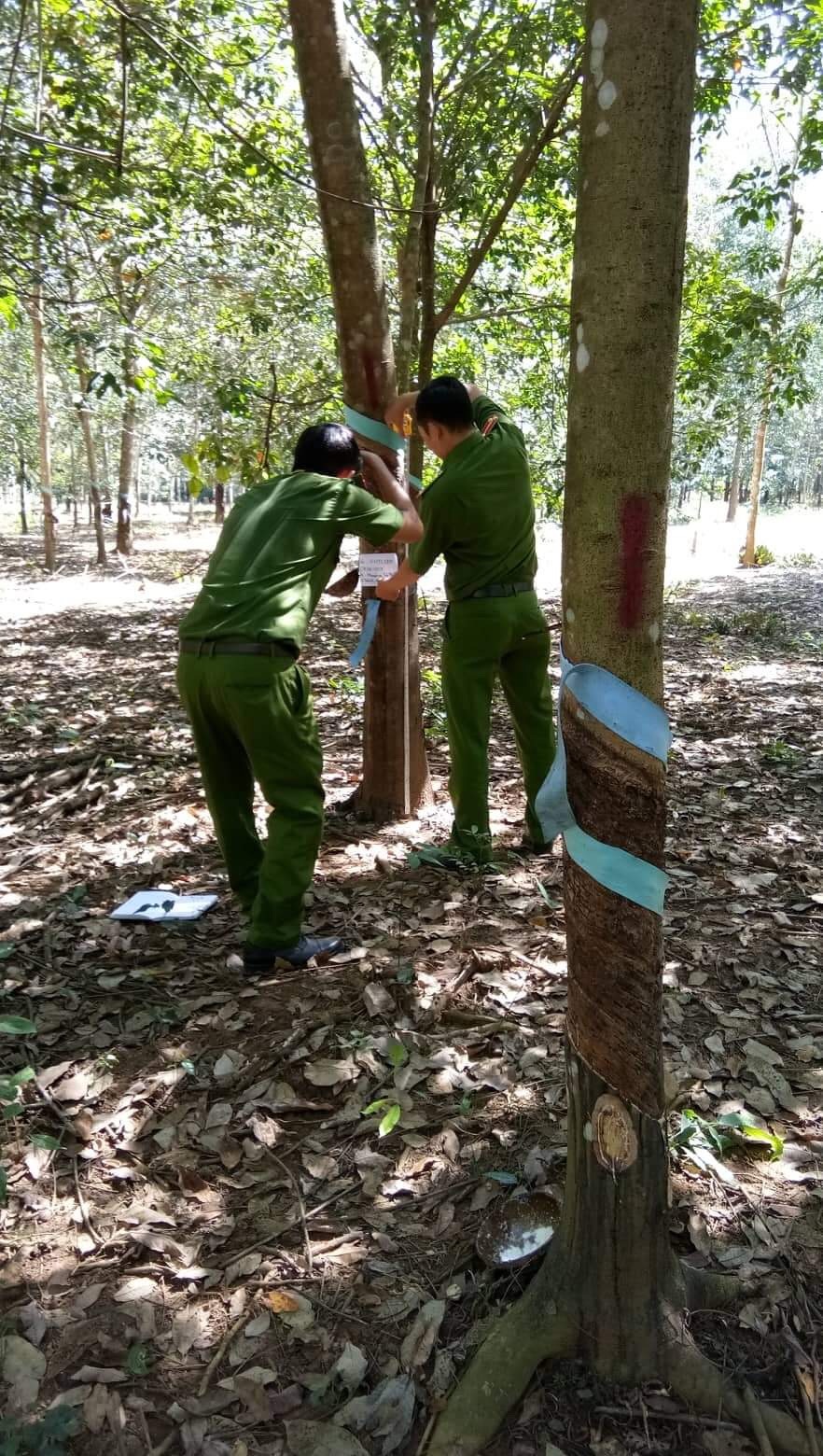 Các điều tra viên đã thực hiện biện pháp khám nghiệm hiện trường. Ảnh: H.H