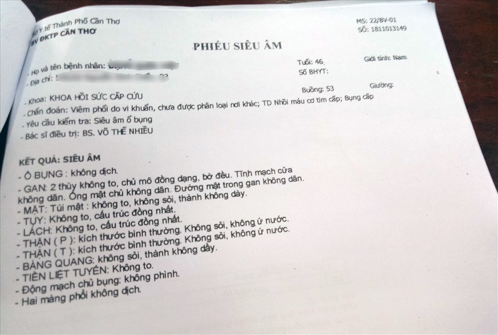 Cùng một số kết quả xét nghiệm khác... Ảnh: P.V