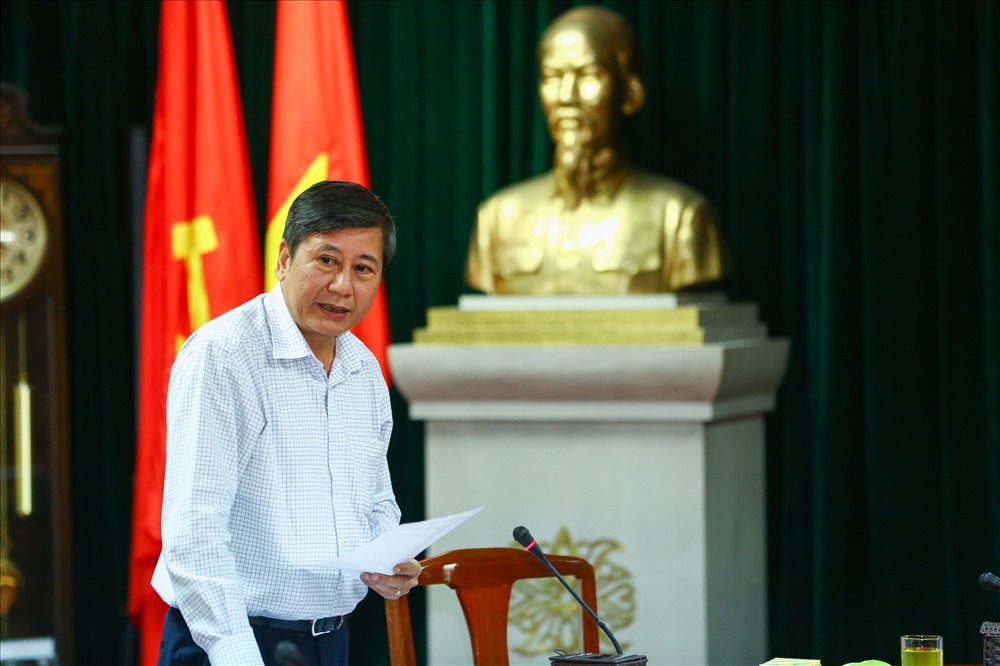 Đồng chí Trần Thanh Hải, Phó Chủ tịch Thường trực Tổng LĐLĐVN phát biểu tại buổi làm việc. Ảnh: Sơn Tùng.