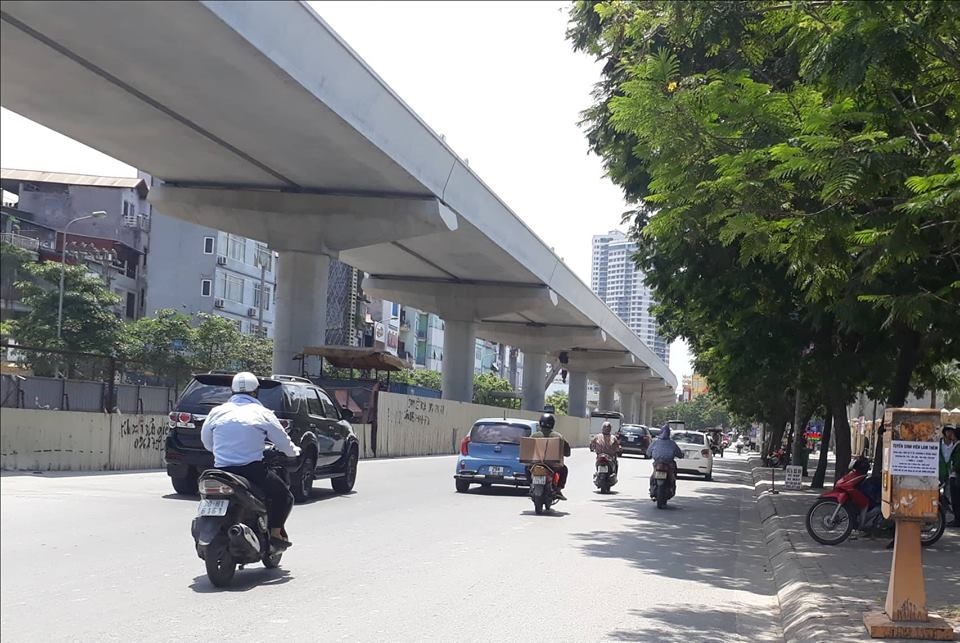 Dự kiến, năm 2020 phần đường trên cao đoạn từ Nhổn - Cầu Giấy có thể đưa vào sử dụng. Ảnh Trần Vương