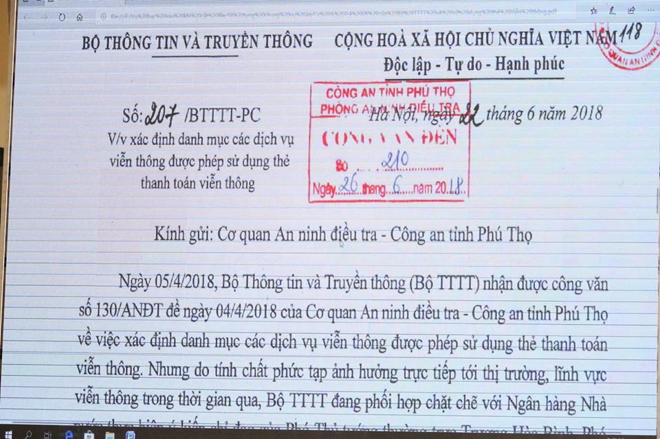 Văn bản của Bộ TTTT gửi