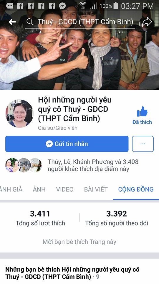 Fanpage được các bạn học sinh lập ra để nói về người giáo viên mà các bạn thần tượng