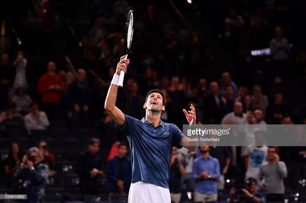 Djokovic đã hay lại còn may trong giai đoạn cuối năm 2018. Ảnh: Getty.