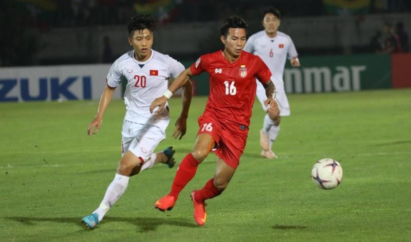 Trận hòa trước Việt Nam khiến Myanmar chỉ cần hòa ở lượt cuối là có vé vào vòng trong (Ảnh: AFF)