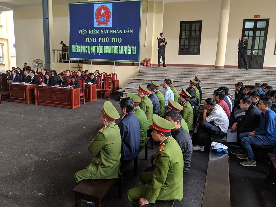 Quang cảnh phiên tòa sáng nay. Ảnh CN.