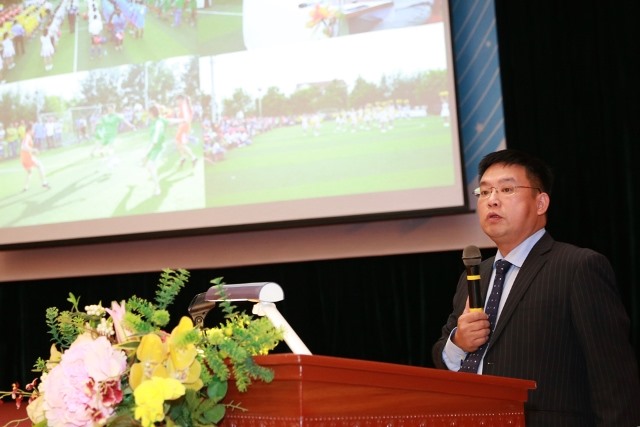 Ông Đàm Quang Cừ - Giám đốc Dự án báo cáo kết quả thực hiện Dự án tại hội nghị. Ảnh: Hải Nguyễn