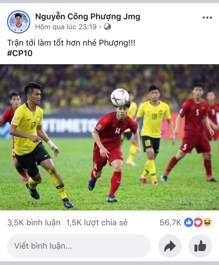 Công Phượng nhắn nhủ với bản thân làm tốt hơn trong trận tới.
