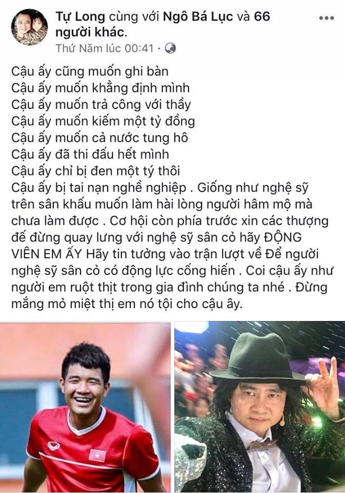 Tự Long lên tiếng bênh vực Đức Chinh.