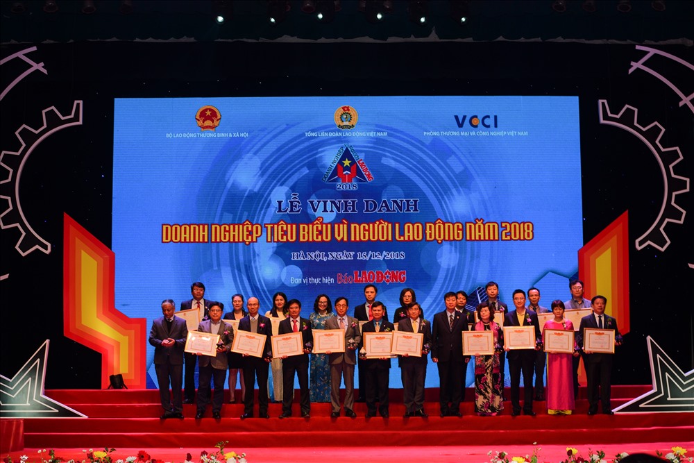 Lễ vinh danh “Doanh nghiệp tiểu biểu vì người lao động năm 2018”