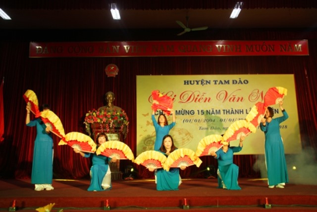 Một tiết mục tại hội diễn. Ảnh: Nguồn LĐLĐ huyện Tam Đảo