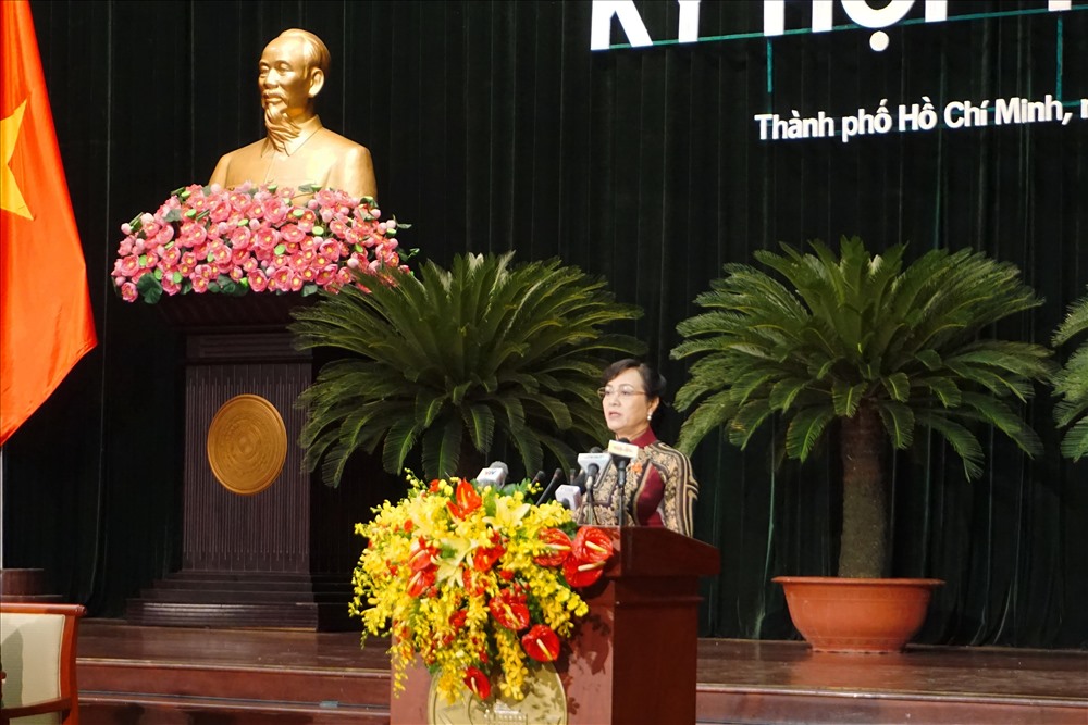 Chủ tịch HĐND TPHCM phát biểu khai mạc kỳ họp.