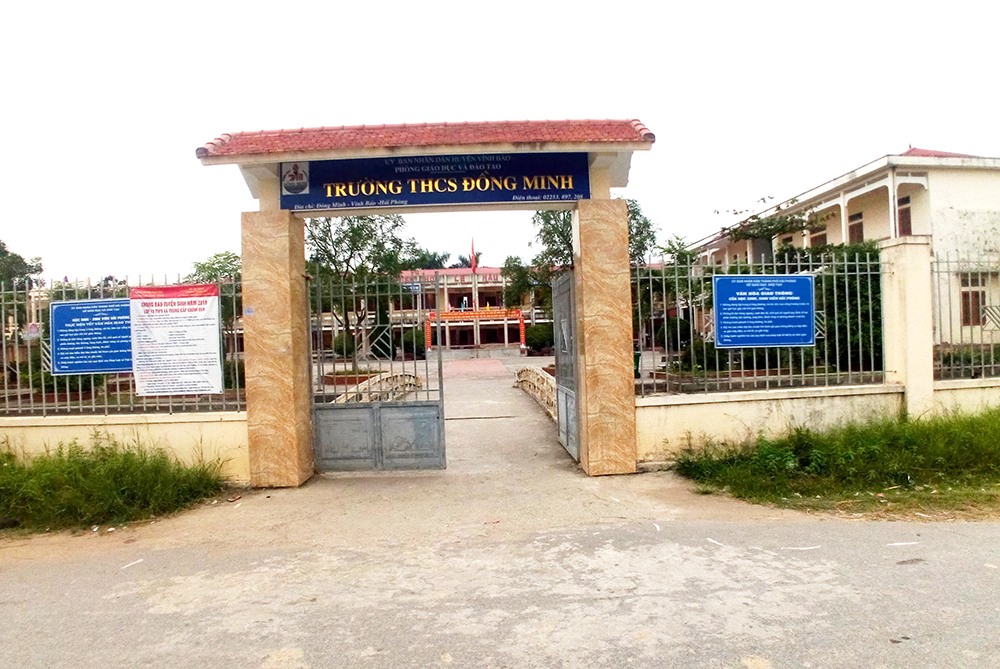 Trường THCS Đồng Minh, nơi ông Lê Kim Đính làm hiệu trưởng và có rất nhiều sai phạm. Ảnh: PV.