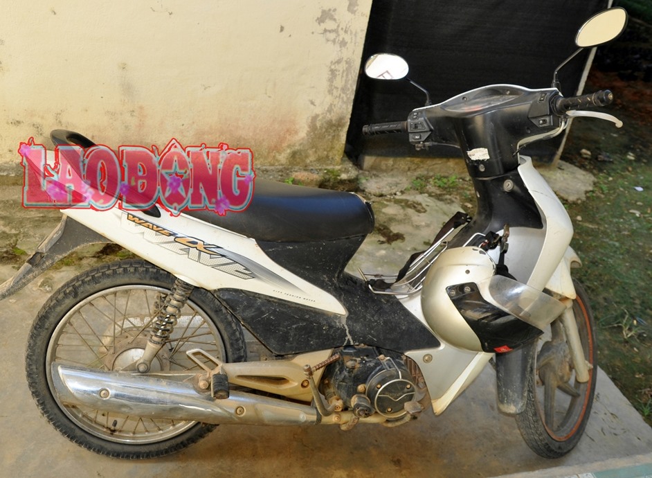 Xe máy không biển số, tang vật vụ án. Ảnh: ML