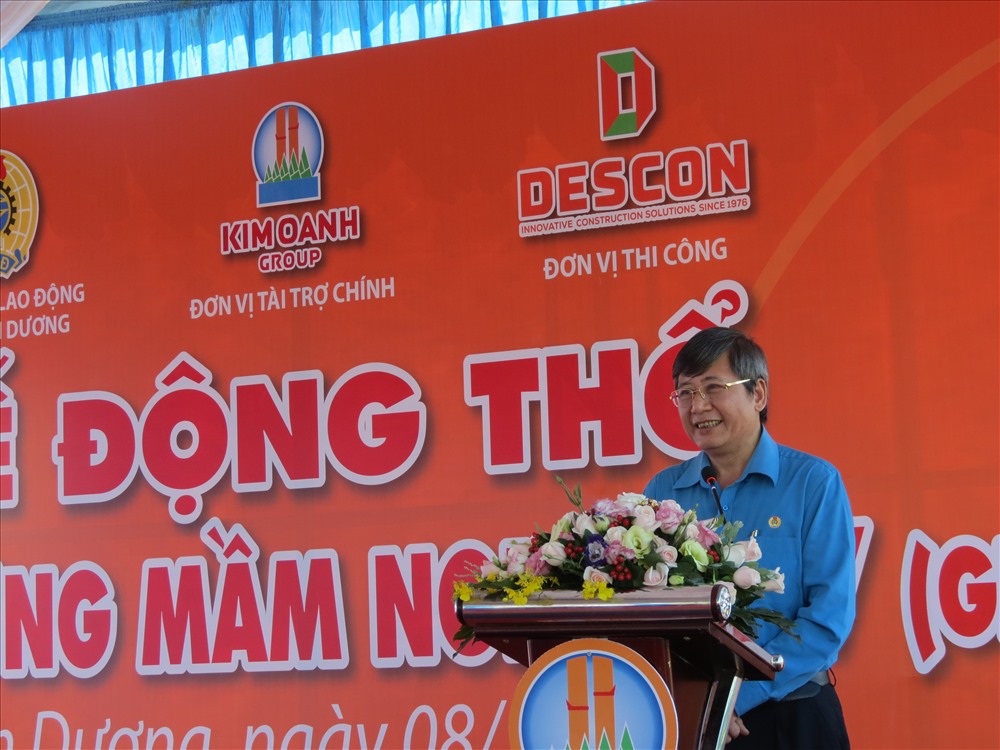 Phó Chủ tịch thường trực Tổng LĐLĐ VN Trần Thanh Hải gọi Trường mầm non 28.7 là ngôi trường “hội tụ những tấm lòng”